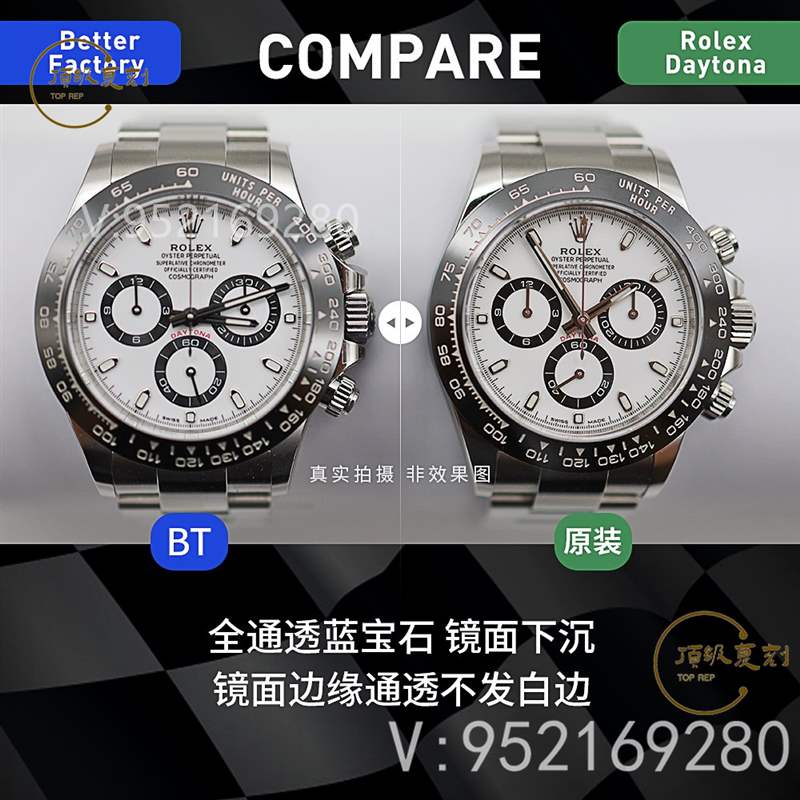 BT廠勞力士4130機芯迪通拿對比正品怎么樣,還值得買嗎-復(fù)刻表