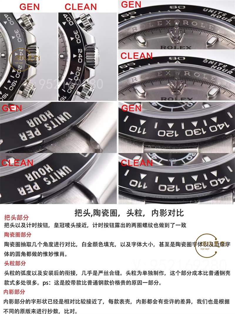 c廠(clean廠)勞力士灰色熊貓迪復刻表對比正品怎么樣-復刻表