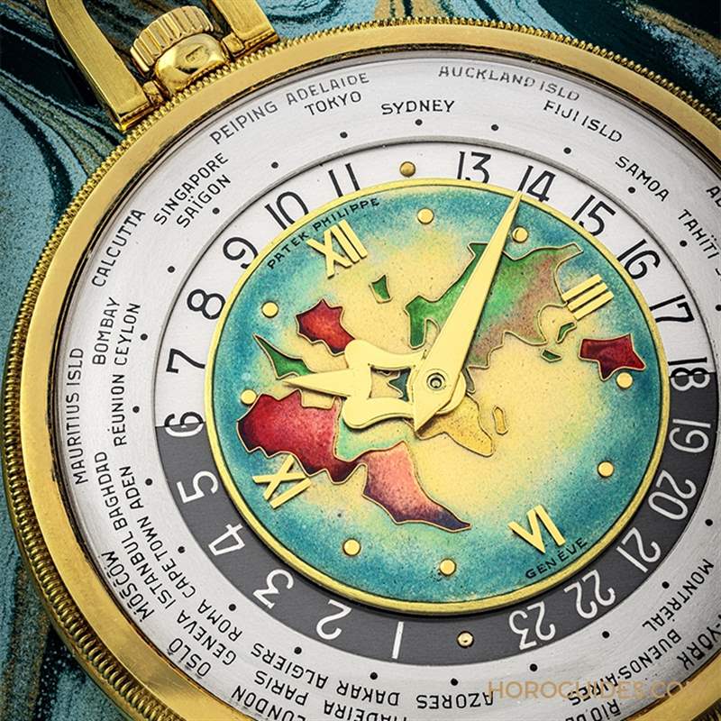 瑰寶現(xiàn)身拍賣會! 百達翡麗605「Heures Universelles」18K黃金世界時間懷表-復刻表