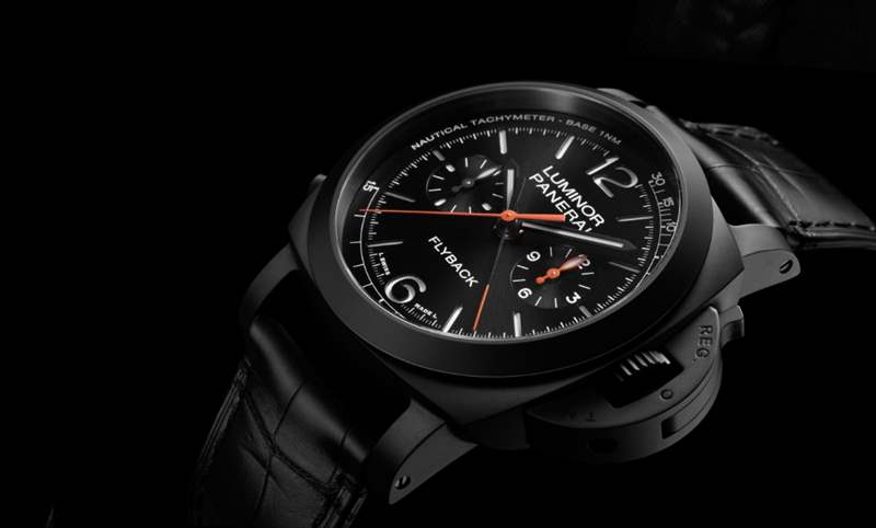 黑陶瓷、分秒計時中置｜沛納海Panerai Luminor飛返計時陶瓷腕表44毫米-PAM01298-復(fù)刻表