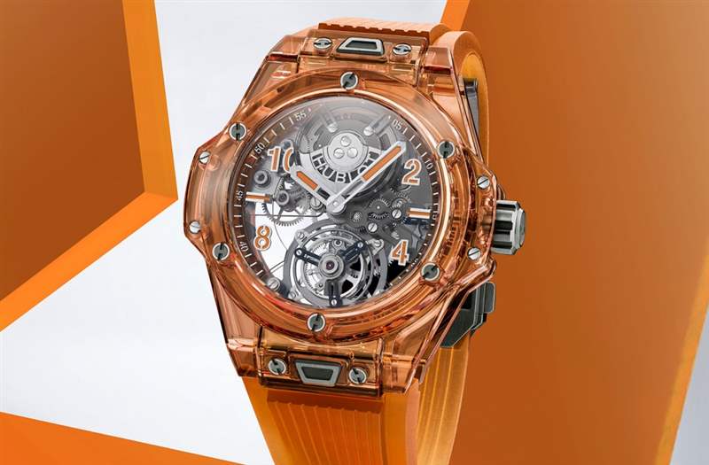 宇舶HUBLOT Big Bang Tourbillon Automatic Orange Sapphire 世界首見橙色橙色藍寶石表殼設(shè)計-復刻表