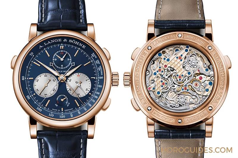 朗格Triple Split三追針計時，推出貴氣藍(lán)金新色-復(fù)刻表