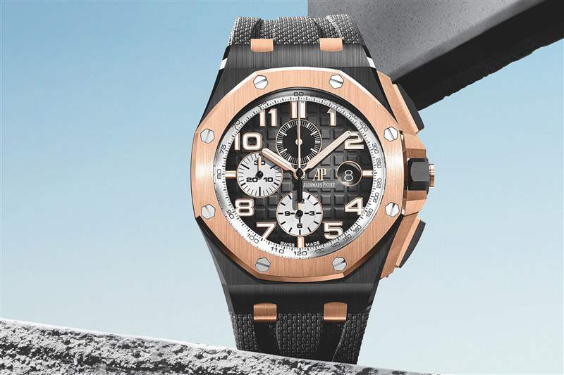 愛彼皇家橡樹離岸型26405NR自動(dòng)上鏈計(jì)時(shí)碼表黑色陶瓷-復(fù)刻表