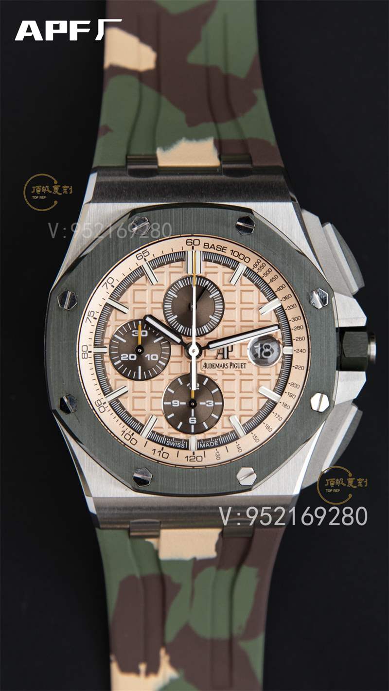 APF廠AP愛彼26400迷彩配色皇家橡樹計時復刻表做工怎么樣-復刻表