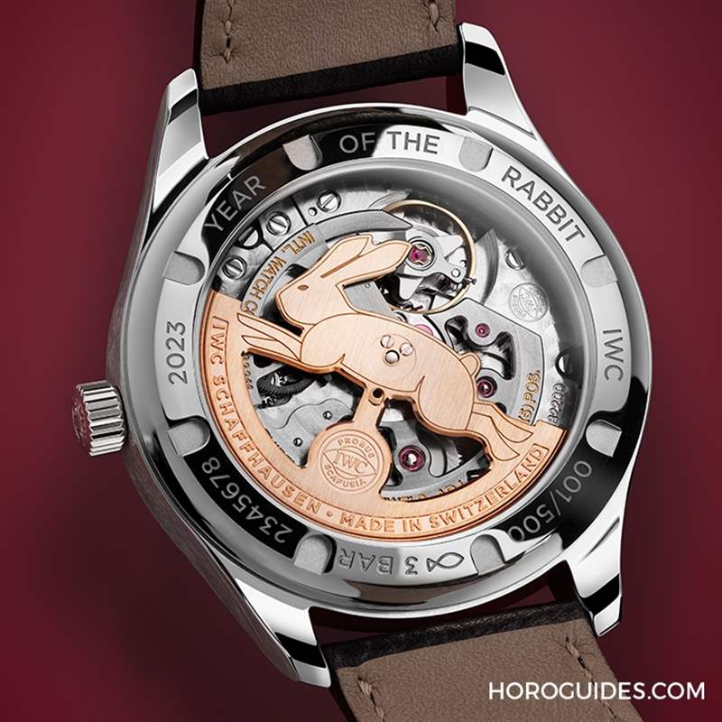 酒紅面盤金兔自動盤IWC推出癸卯賀歲表-葡萄牙系列自動腕表40中國新年特別版-復(fù)刻表