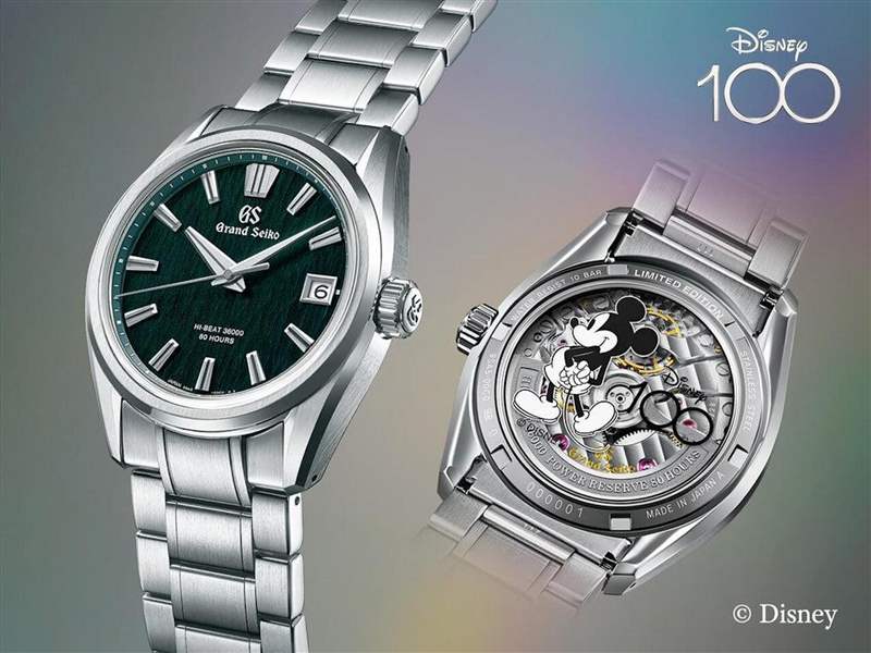 GRAND SEIKO迪士尼100周年紀念表透明底蓋印黑白米奇限量100只-復刻表
