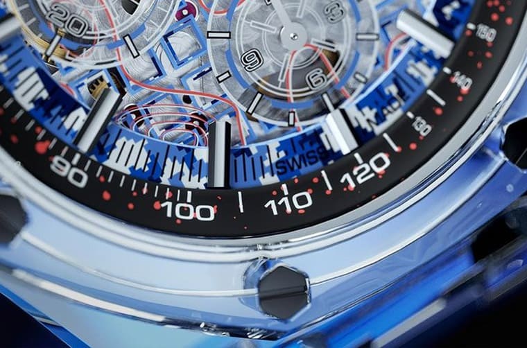 超吸睛！主打迷彩軍事風(fēng)的透明皇家橡樹(shù)離岸型計(jì)時(shí)碼表-復(fù)刻表