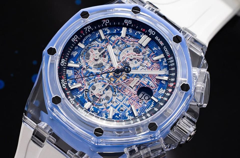 超吸睛！主打迷彩軍事風(fēng)的透明皇家橡樹(shù)離岸型計(jì)時(shí)碼表-復(fù)刻表