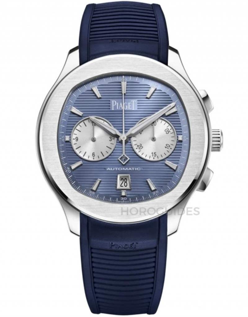 伯爵Polo冰河藍精鋼計時碼表-復刻表